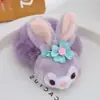 Ins Anel de cabelo de pelúcia de coelho de desenho animado japonês fofo, anel de cabelo de coração para meninas, acessórios de cabelo macios para meninas, corda de cabelo JK, acessórios de cabeça