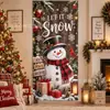 Novidades transfronteiriças: Tecido de fundo de Natal impresso em alta definição, designs de casa de pão de gengibre e renas, série de tecidos de fundo para decoração festiva