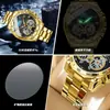 Reloj de Doble Volante para Hombre Máquina No Automática Mecánico Hueco Multifuncional Moda Luminoso Resistente al Agua Transfronterizo