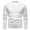 Suéter de Punto Canalé de Cuello Medio Alto para Hombre Otoño Invierno Ajuste Delgado Color Sólido Capa Base Sencilla Manga Larga