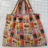 Bolsa Ecológica de Gran Capacidad con Patrón de Hong Kong, Bolsa de Hombro Tipo Tote para Almacenamiento, Bolsa Ecológica Plegable para Compras del Supermercado