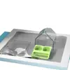 Comedero transparente multifuncional para loros montado en el techo, caja de comida para pájaros a prueba de salpicaduras, caja de comida externa con diseño extraíble para jaula de pájaros