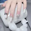 Accesorios para Uñas con Moño de Aleación Estilo Chanel, Populares Decoraciones de Uñas con Moño Sencillo Adornado con Perlas Blancas y Negras