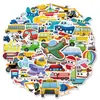 50 Adesivos de Balsa Desenho Animado, Fotos de Carros de Trânsito, Desenhos Animados Cognitivos para Crianças, Adesivos Fofos de Educação Infantil para Jardim de Infância