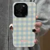 Cuadros Azules y Blancos Casuales Adecuados para Apple 17Promax Dibujos Animados Lindos Iphone16Pro Lente Todo Incluido 15 Nuevo Estilo 1