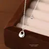 Collar de Pepitas de Plata Estilo Chino S999 Plata Pura Moda de Nicho Versátil Minimalista Cadena de Clavícula de Plata Pura