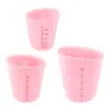 Juego de 3 tazas medidoras de silicona 125 ml 250 ml 500 ml taza medidora semi-transparente visual de doble escala herramienta para hornear