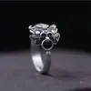 Anel Pixiu de Prata Tailandesa Niu Zhenqian para Homens e Mulheres, Traz Boa Sorte e Riqueza, Anel Ousado para Dedo Indicador e Médio, Estilo Moderno