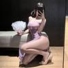 Yimeng Yao Man Rosa Selvagem Gola de Um Caractere Transparente Cheongsam F873 Lingerie Sexy Puro Desejo de Exibir Quadril Livre Tentação
