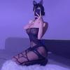 Camisola Sexy Vazada Body Sem Entrepernas Sem Tirar Desejo Puro Uniforme de Cama Tentação de Garota Quente Roupa de Paixão