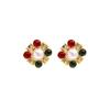 Pendientes de estilo antiguo medio, estilo retro de Hong Kong, con esmalte de vidrio de color, de alta calidad, estilo retro de corte nicho.
