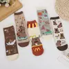 Calcetines de Capibara para Mujer, Estilo Coreano Dibujos Animados Lindos Calcetines de Tubo Recto, Otoño e Invierno Algodón Puro Estilo Universitario Calcetines Largos al por Mayor