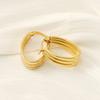 Estilo europeu e americano de aço inoxidável pigmento de ouro anel brincos moda feminina brincos coringa 18k brincos de alto sentido jóias atacado