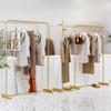 Estante de Exhibición para Tienda de Ropa Piso a Techo Dorado Estante de Exhibición Sencillo para Tienda de Ropa Infantil Perchero de Hierro Lujo Ligero