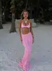 Traje de baño de punto 2025 para mujer Bikini Sexy Puro Deseo Conjunto de Dos Piezas Pecho Pequeño Fuente Termal Tentación Femenina Conjunto de Traje de Baño Sexy