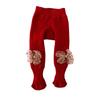 Meia-calça Grossa Forrada com Fleece para Inverno Infantil Laço Meia para Menina Dançarina Roupa de Bebê Leggings