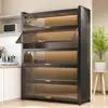 Aparador de Acero para Cocina Estante de Almacenamiento Multicapa de Pie para el Hogar Gabinete para Horno de Microondas con Armario de Almacenamiento con Puerta