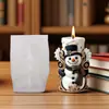 Molde para Hornear Pasteles Serie Navideña Papá Noel Estéreo Manzana Alce Vela de Aromaterapia Decoración de Ambiente Molde de Silicona