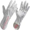 Guantes Japoneses Deportivos de Protección Solar, Longitud Extendida, Unisex, Estilo Delgado Primavera y Verano, Seda de Hielo, Sensación Fresca, Protección UV, Gris