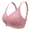 Sujetador de gelatina transparente con estampado de leopardo, sin aros, push-up, ropa interior cómoda para mujer, tallas grandes europeas y americanas, exclusivamente para comercio exterior