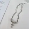 Collar Cruzado de Doble Capa Hip-Hop de Moda Europeo y Americano, Nueva Cadena para Suéter de Diseño de Moda Otoño e Invierno, Accesorio Unisex