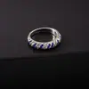 Novo Anel Retro Europeu e Americano com Zircônia Cúbica Cristal Inlaid Conjunto de Anéis Atacado Unissex