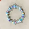 Pulseira de Cerâmica Jingdezhen Pulseira Estilo Étnico Joia de Círculo Único Pulseira de Contas com Fio Elástico Feito à Mão Fabricante Fornecedor