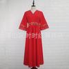 Vestido de estilo étnico 2023 Verano nuevo algodón y lino bordado étnico vestido largo viaje ropa étnica