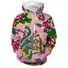 Comercio Exterior Transfronterizo Otoño Nuevo Flor Grande Noreste Impresión Digital 3D Suéter de Manga Larga Sudadera con Capucha Casual para Hombre Chaqueta