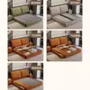Cama Moderna Minimalista de Tela de 1.5m, Cama Suave Tapizada de Lujo Ligero para Apartamento Pequeño, Cama Doble Minimalista Estilo Italiano de 1.8m para Dormitorio Principal, Muebles de Cama de Boda