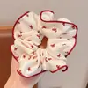 Scrunchie de Lunares con Lazo de Alto Valor Estético, Diadema Dulce de Cuadros Rojos para Moño, Accesorio para el Cabello Scrunchie