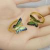 Nuevo anillo de mariposa con personalidad creativa, material de cobre, moda europea y americana, color esmalte, insecto, anillo de personalidad de moda femenina.