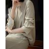 Estoque Pronto Fabricante Atacado 30mm Seda Genuína Terno Novo Crepe Pesado de Seda Conjunto de Blusa/Saia de Seda de Amora