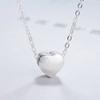 Collar de plata esterlina 925 al por mayor con colgante de collar de plata esterlina cepillada en forma de corazón, juego de joyería coreana de plata esterlina con cadena