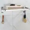 Prateleira de toalha de banho de camada única prateleira de toalha de banho fria para banheiro sem perfuração vaso sanitário 304 aço inoxidável prateleira de armazenamento montada na parede