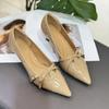 Sapatos Mary Jane Franceses Únicos de Luxo com Bico Fino, Saltos Agulha, Sola Macia Oca, Saltos Gatinho, Sapatos de Salto Único Versáteis para Combinar com Saias