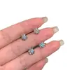Arete de Zirconia con Forma de Concha Estrella de Cinco Puntas Brillante Acero de Titanio 316L Arete Dulce Fresco Araña de Gama Alta