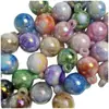 16mmuv plateado marbees coloridos crema de dos colores agujero para colgar cuentas redondas diy hecho a mano colgante para coche joyería accesorios de cuentas material