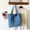 Bolso de Hombro Único de Mezclilla Japonesa Bolsa de Compras Grande para el Trabajo Bolso de Mano Artístico Mochila de Estudiante Bolsa para Tutoría