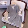 Conjunto de Moda de Verano para Mujer Tallas Grandes que Disimula el Vientre, Camiseta de Manga Corta y Pantalones Cortos Versátiles Estilo Coreano Streetwear