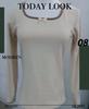 Ropa interior de otoño de terciopelo con fondo engrosado, corte ajustado, adelgazante, manga larga, cómoda, cálida, elástica para mujer (con almohadilla para el pecho)