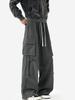 Pantalones Cargo Funcionales Gris Oscuro para Hombre, Estilo Primavera y Otoño, Pantalones Retro de Pierna Ancha Sueltos, Marca de Moda, Pantalones Casuales Americanos Atractivos