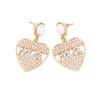 Pendientes de aleación con letras de amor, estilo europeo y americano, ligeros y lujosos, con perla, distintivos pendientes con forma de corazón de diamantes de colores para el Día de la Madre.