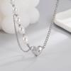 Colar de Pérolas de Costura de Amor Assimétrico Temperamento Feminino Internet Celebridade Lady Light Luxury High-end All-match Niche Design