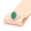 Anillo Sol Nube Nueva Imitación Calcedonia Natural Amatista Verde y Morado Cara de Huevo Engastado con Lujo Clásico de Estilo Chino Lujo Ligero