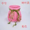 Cesta de peixe de vime trançado com estrutura de ferro e trançado de plástico, cesta de armazenamento, cesta de flores, adereços para fotografia de performance, cesta decorativa colorida