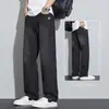Jeans retrô americano no atacado para homens, marca da moda primavera e outono, perna reta solta, perna larga fluida, calças compridas casuais