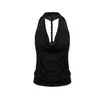 Anfiona 2026 Verano Nuevo Estilo Camisola con Cuello Halter para Mujer Top sin Mangas Estilo Adelgazante de Vacaciones 6068
