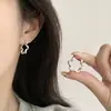 Pendientes sencillos distintivos de aguja de plata S925 de estilo coreano para mujer, moda retro, con microincrustaciones de circonita brillante, hebilla para la oreja, accesorios de moda