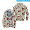 Nueva Serie Navideña 3 Periférico Personalizado Casual con Estampado Sudadera con Cremallera de Manga Larga Ropa Gruesa de Algodón Invierno